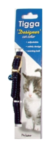 Tigga Velvet Cat Collar Blue [colour:blue]