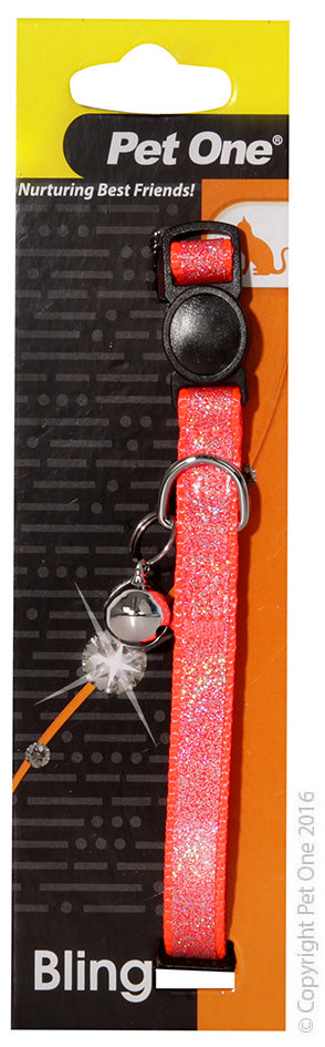 Pet One Collar - Cat Sparkle With Breakaway Orange [colour:orange]