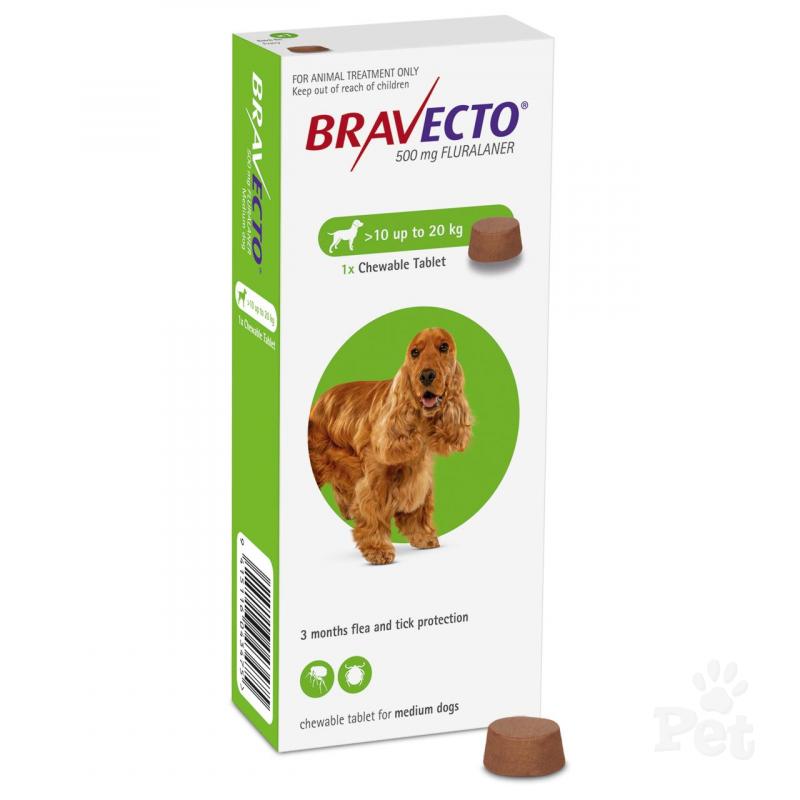 Bravecto Flea & Tick Chewable Tablet For Dogs 10-20kg